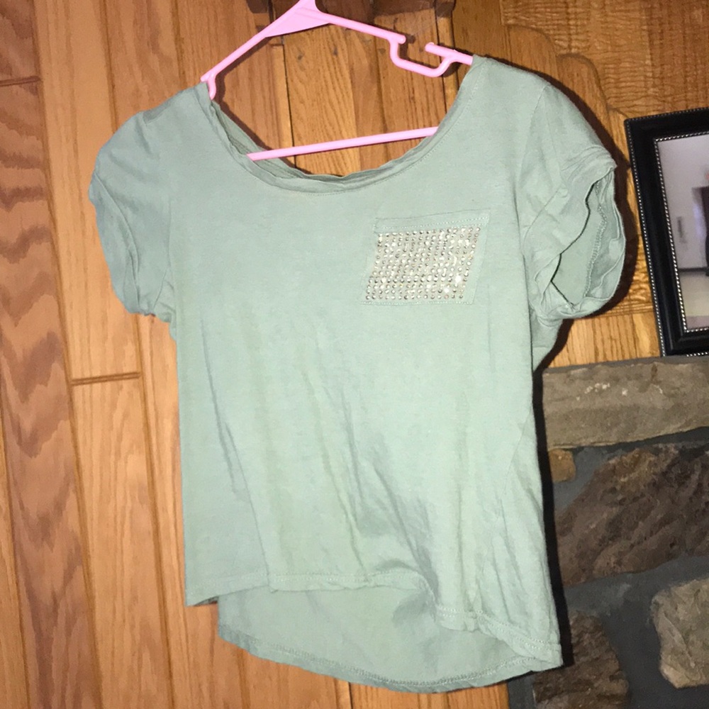 Green crop top
